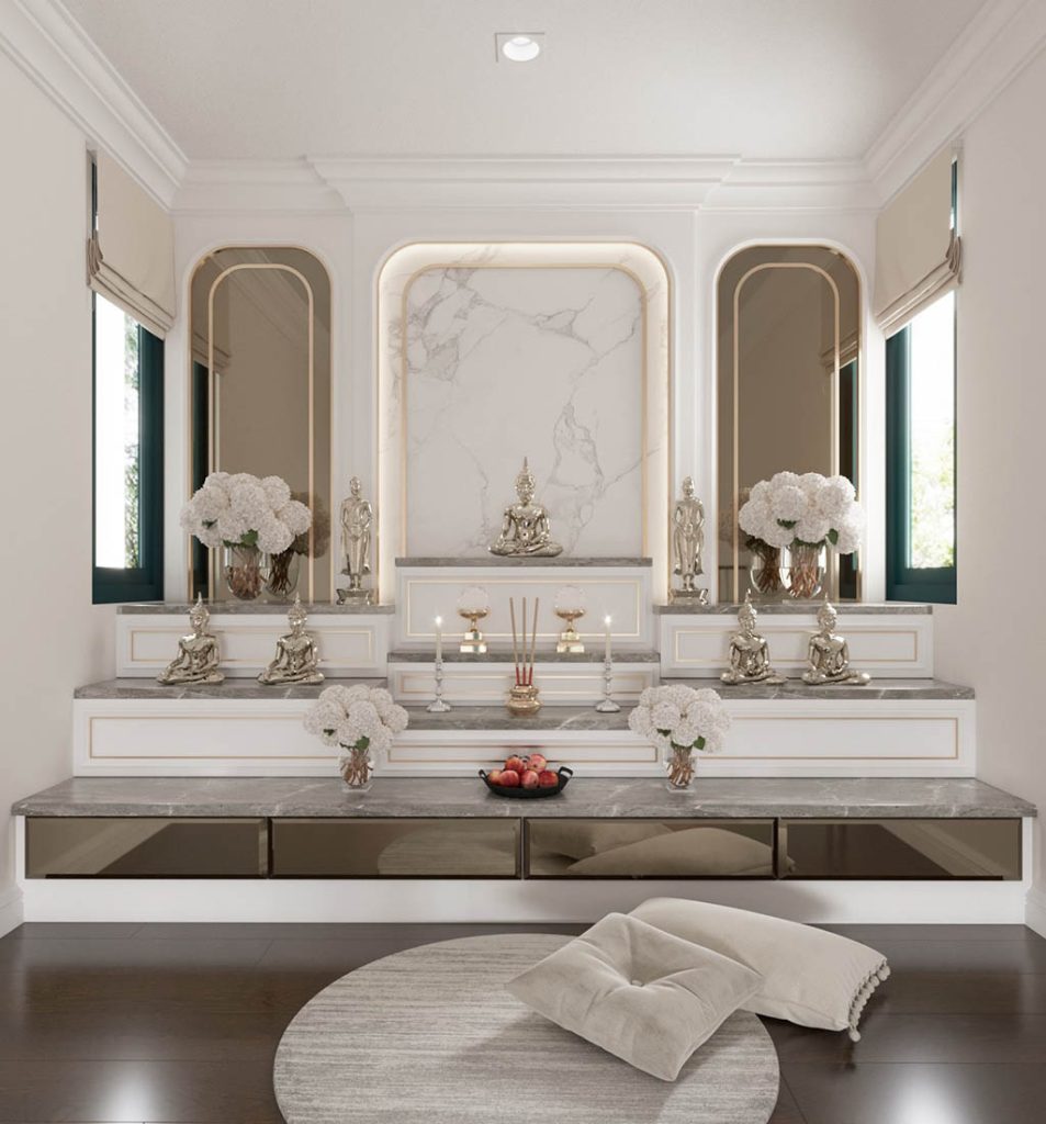 ห้องพระ ตกแต่งหรู บ้าน Grandio บางแค | Bathroom Interior Design Grandio Bangkae