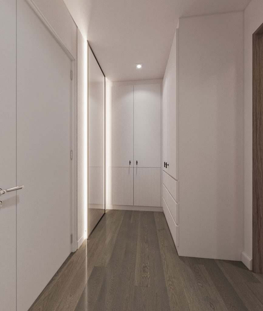 รับออกแบบภายใน โถงทางเดิน Built-in lighting Munthana Bangna-Wongwaen 2 | Corridor interior design Thailand