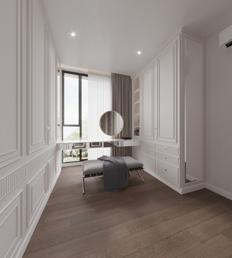มุมโต๊ะเครื่องแป้ง modern classic walk-in closet private residence Petchburi